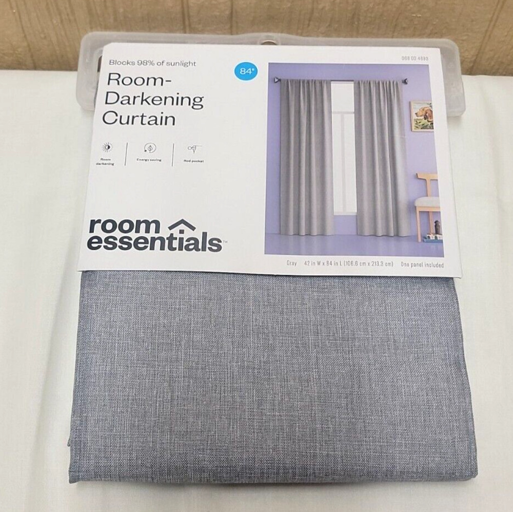 Room Essentials Room Darkening Curtain Gray 42"x84" Single Panel